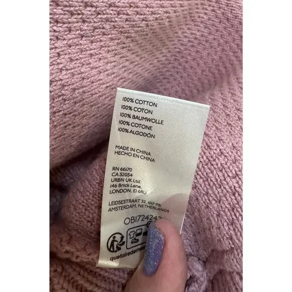 Free People $168 Chamomile Cardi M Oversized Rose Sugar Chunky Knit Cardigan - Picture 11 of 11